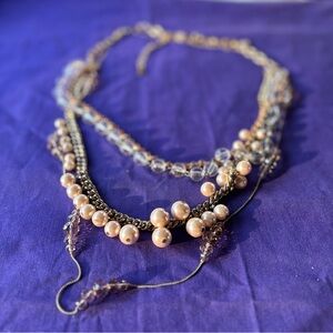 Coastal casual necklace bundle nautical glam preppy jewelry lot of two necklaces